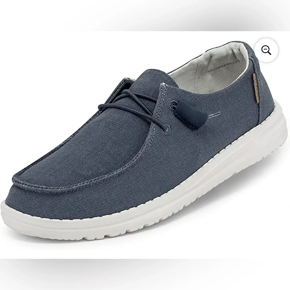Hey Dude Women’s Wendy Chambray Navy &‎ White Shoes Size 8